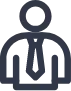 A black outline of a man with a tie.
