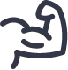 Black outline of a muscular arm.