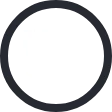 A black outline of a circle with a white outline of a cube within it.