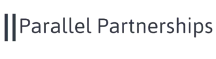 The Parallel Partnerships logo which is the words 'Parallel Partnerships' with two lines on the left before the text.
